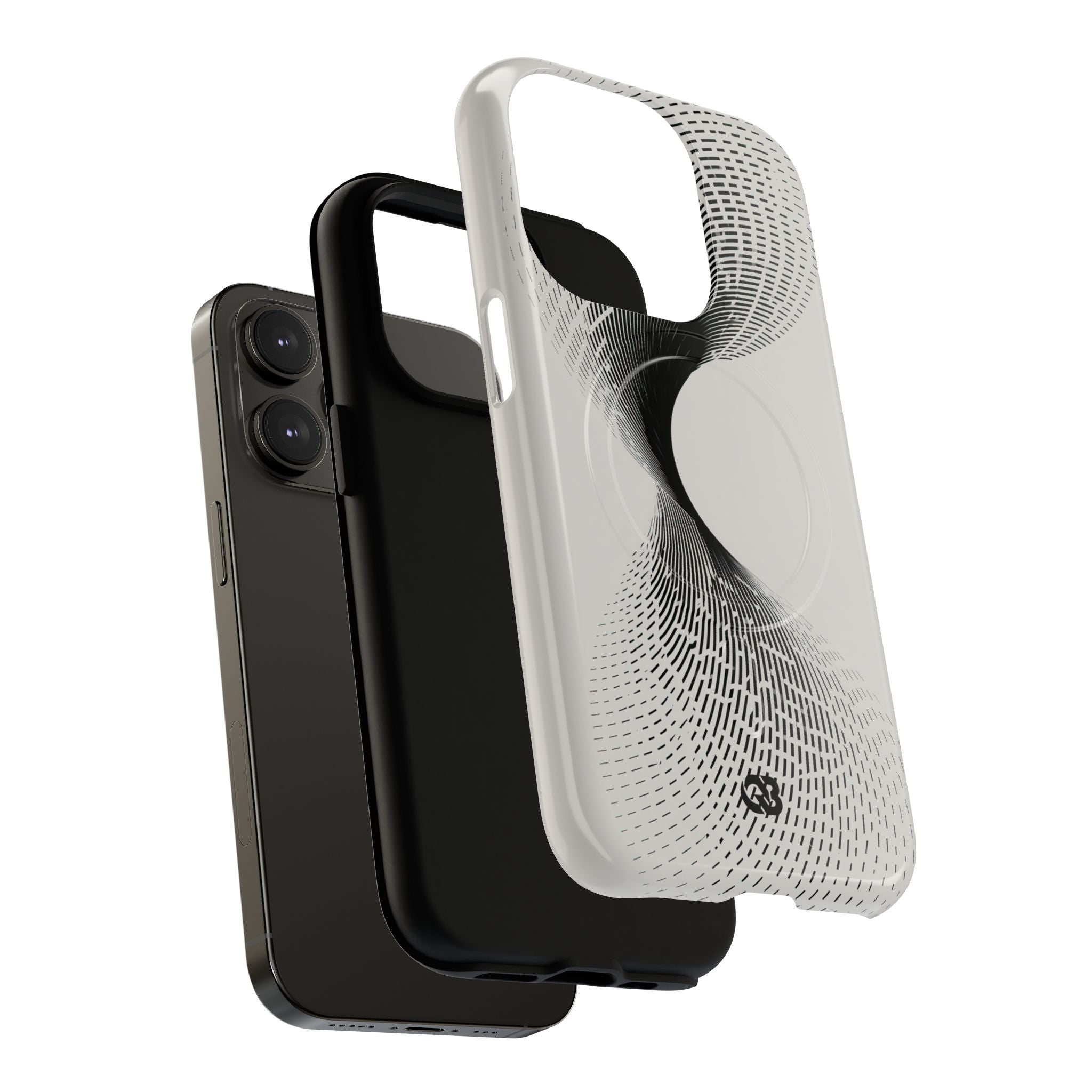 White Tough 2.0 Magsafe Phone Case for iPhone - Linear Torsion Grid