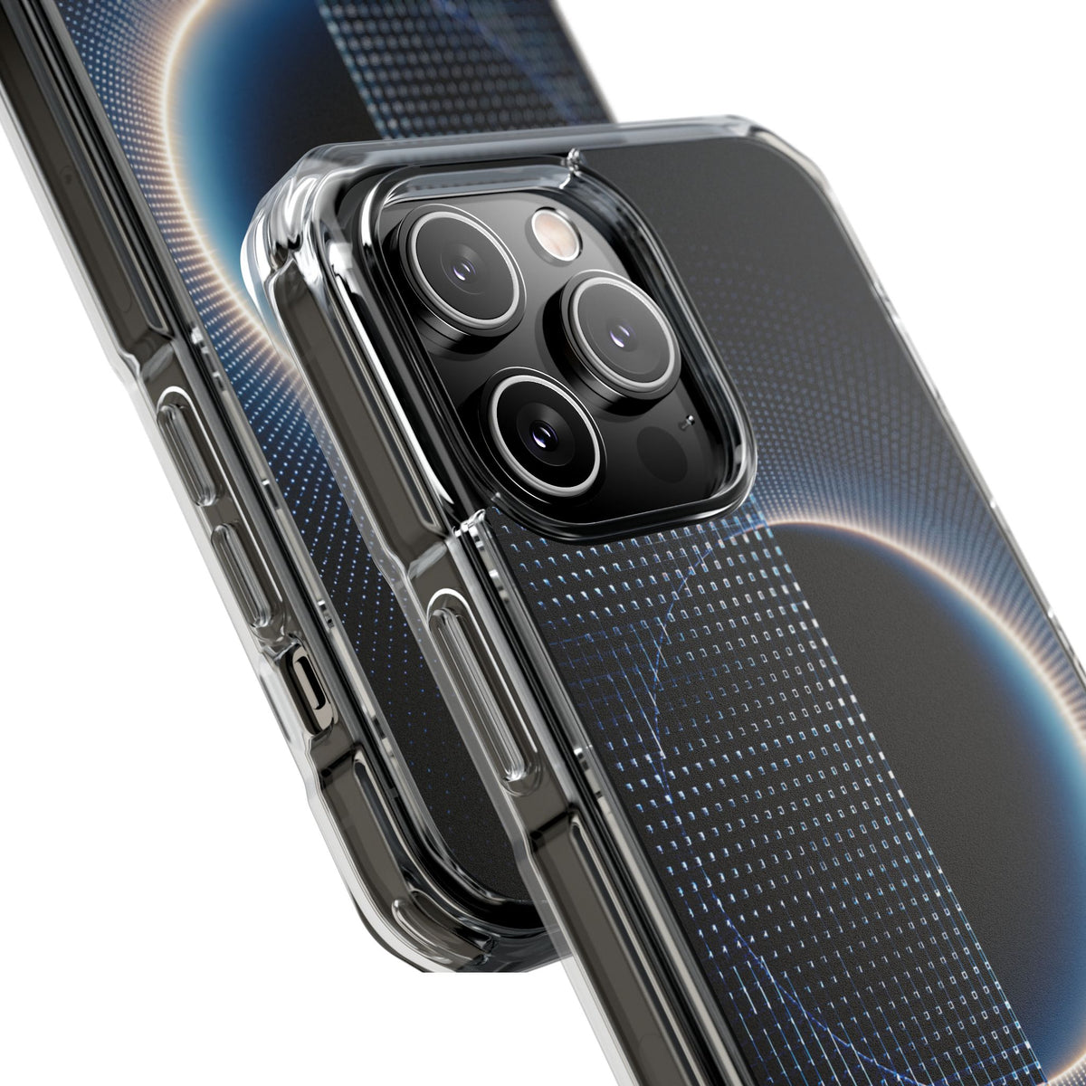 Luminous Meridian · Clear Impact Magnetic Phone Case for iPhone · Black
