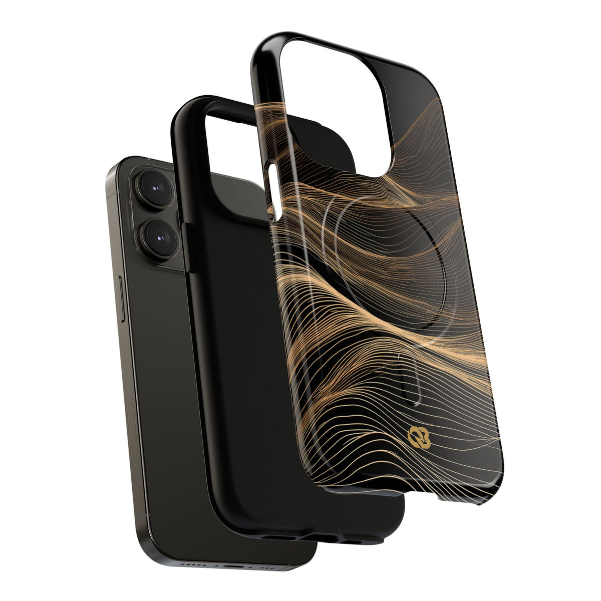 Gilded Ridge Lines · Tough 2.0 Magnetic Phone Case for iPhone · Black