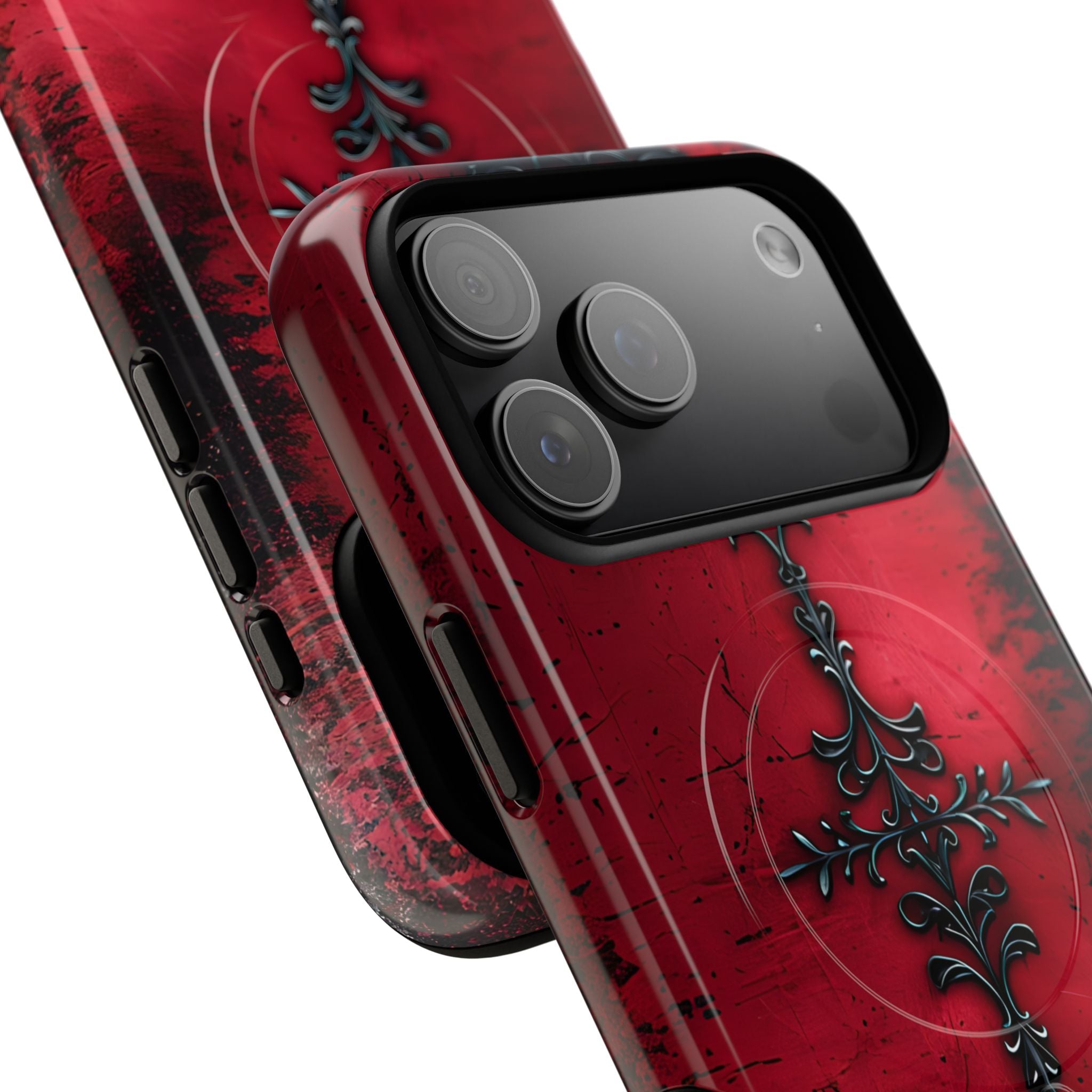 Crimson Gothic Filigree · Tough+ Coque de téléphone pour iPhone · MagSafe