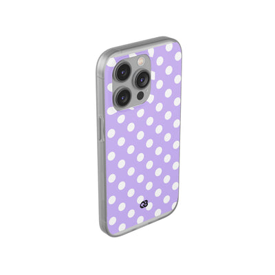 Lavender Polka Grid · Soft Phone Case for iPhone