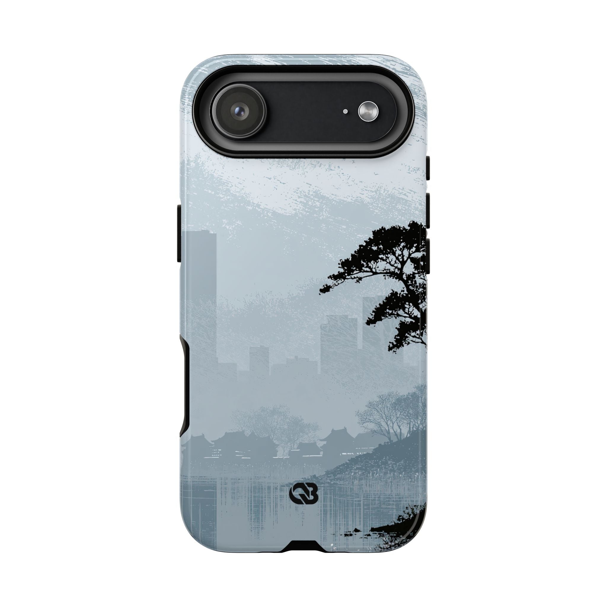 Grey Tough Phone Case for iPhone - Steel Slate Zen