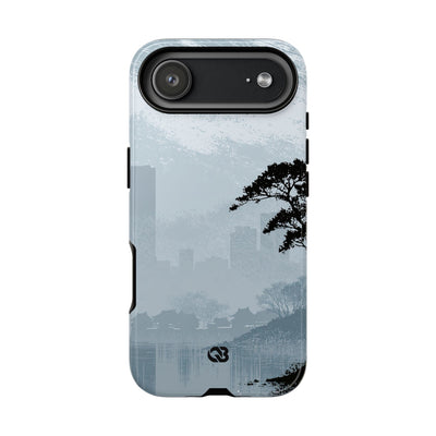 Grey Tough Phone Case for iPhone - Steel Slate Zen