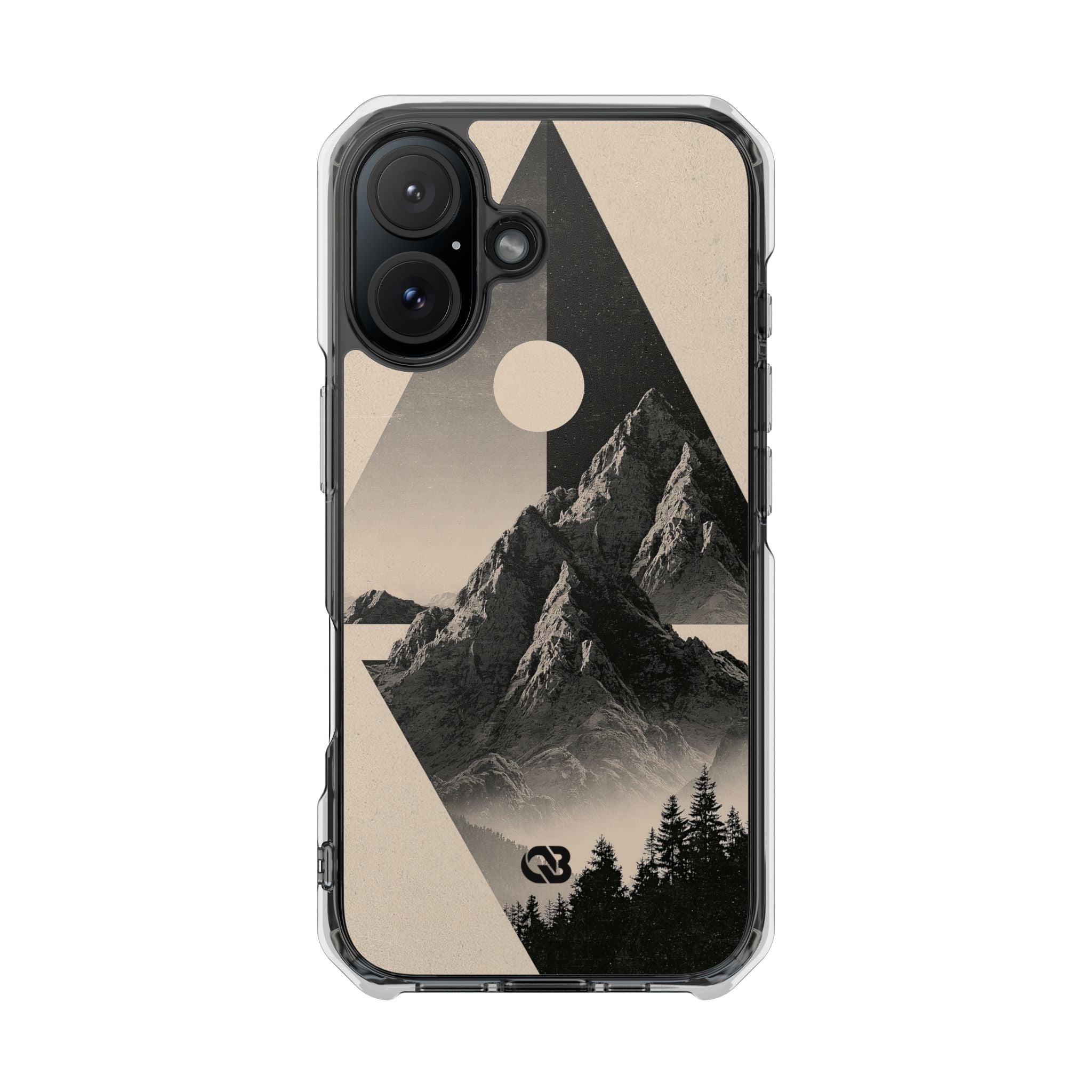 Beige Impact MagSafe Phone Case for iPhone - Obsidian Summit Parchment