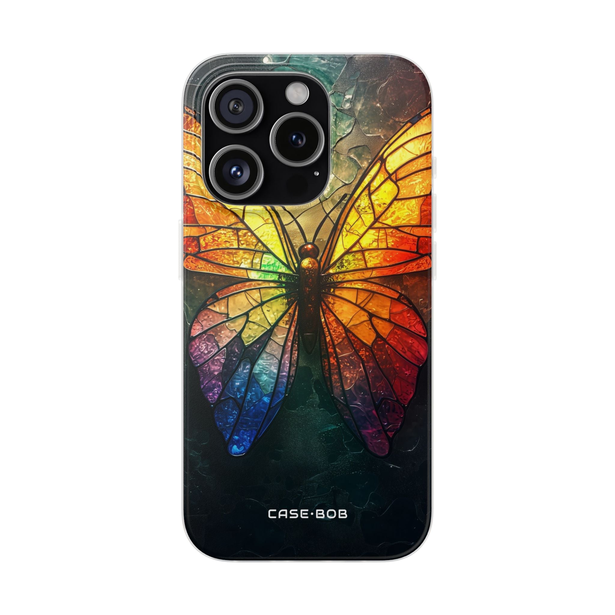 Vitraalvlinder iPhone 15 Pro hoesje - Soft