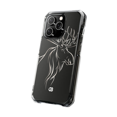 Nordic Moose Contour · Clear Impact Magnetic Phone Case for iPhone · Black