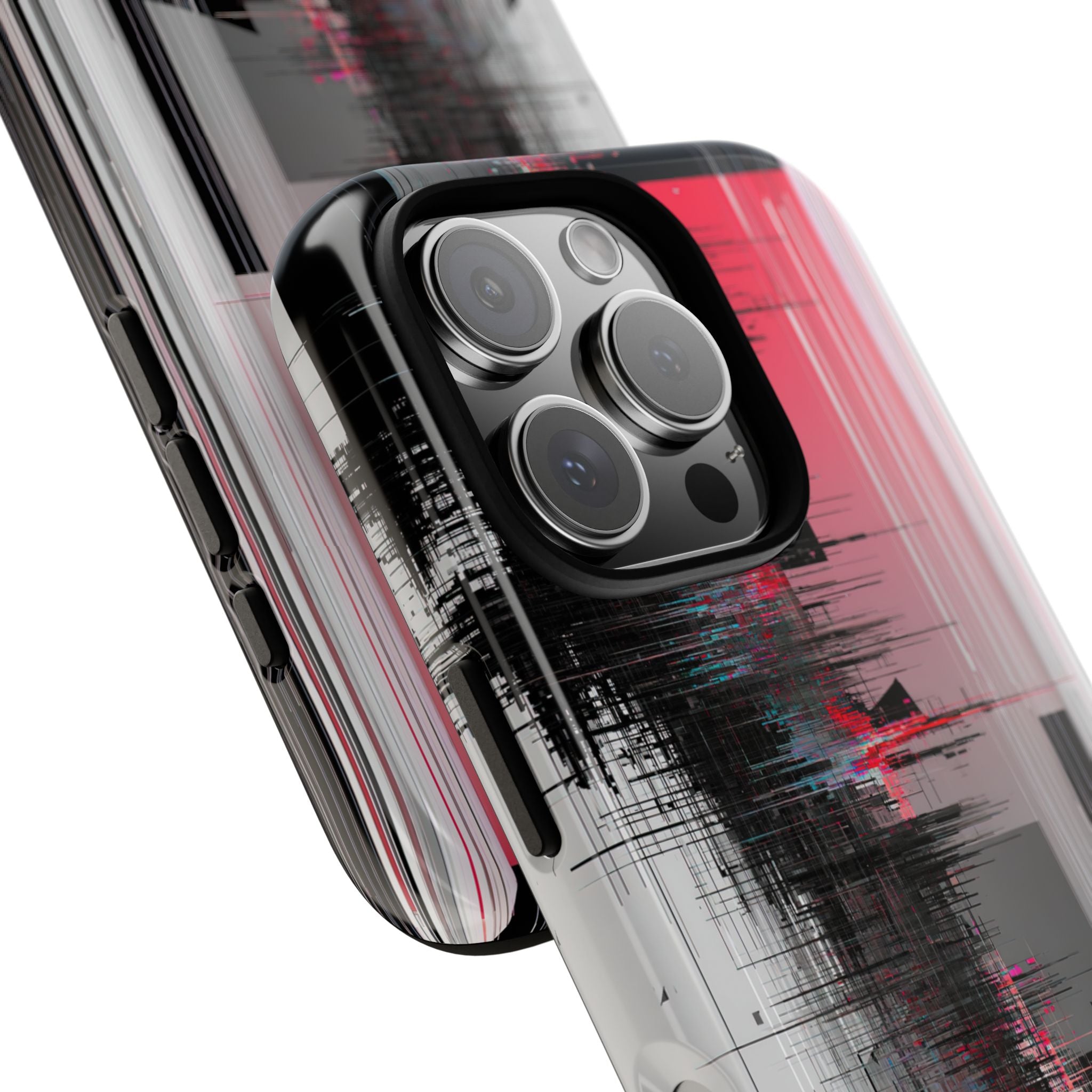 Black Tough Phone Case for iPhone - Crimson Data Leak
