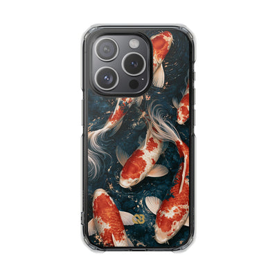 Imperial Nishikigoi · Clear Impact Magnetic Phone Case for iPhone ·  Blue