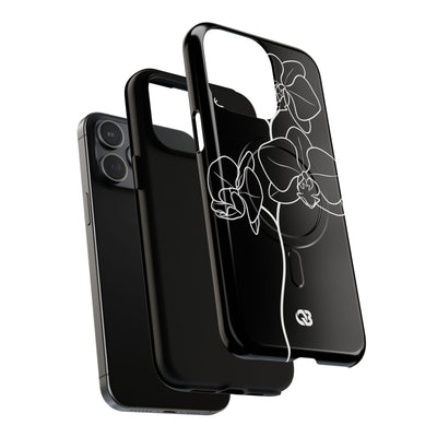 Black Tough 2.0 Magsafe Phone Case for iPhone - Noir Alabaster Orchid