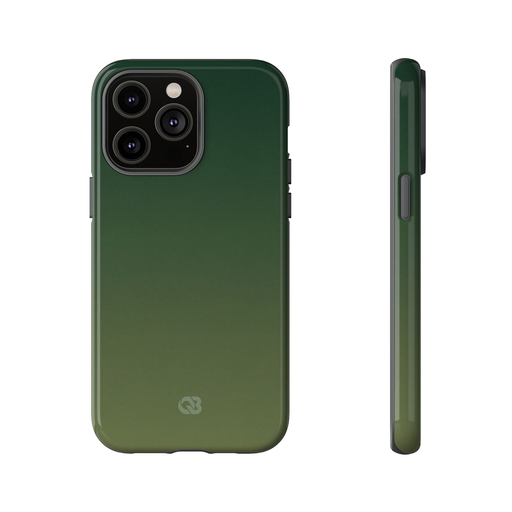 Green Tough Phone Case for iPhone - Shadow Moss Grain
