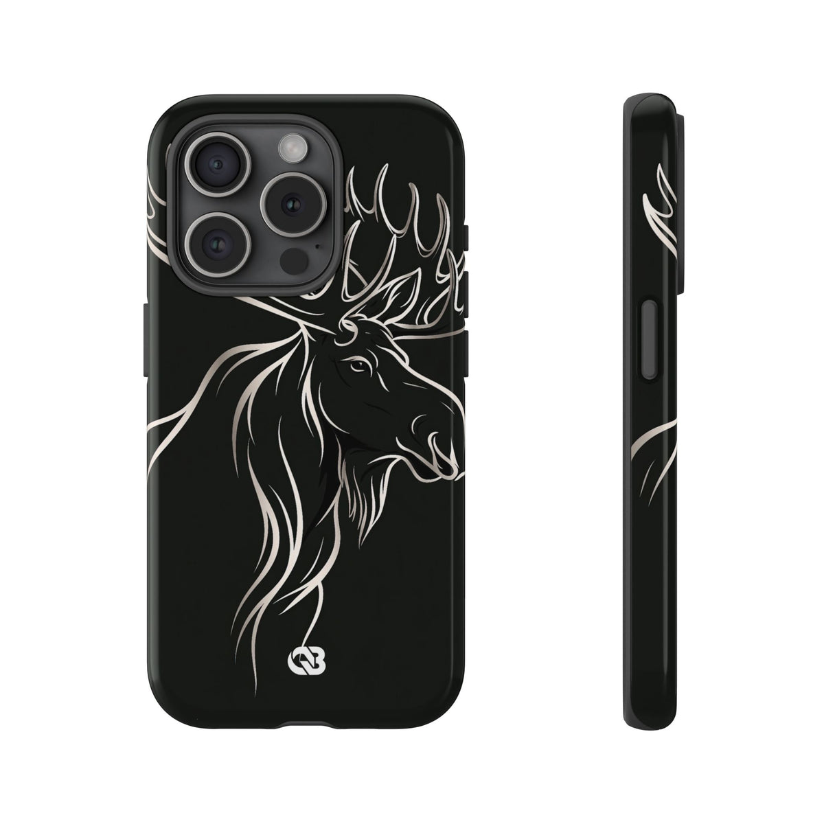 Nordic Moose Contour · Tough Phone Case for iPhone · Black