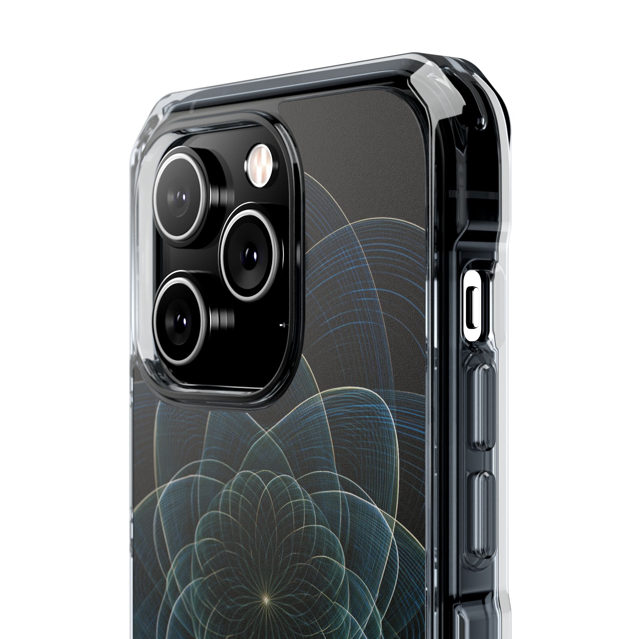 Blue Impact MagSafe Phone Case for iPhone - Celestial Wireframe Bloom