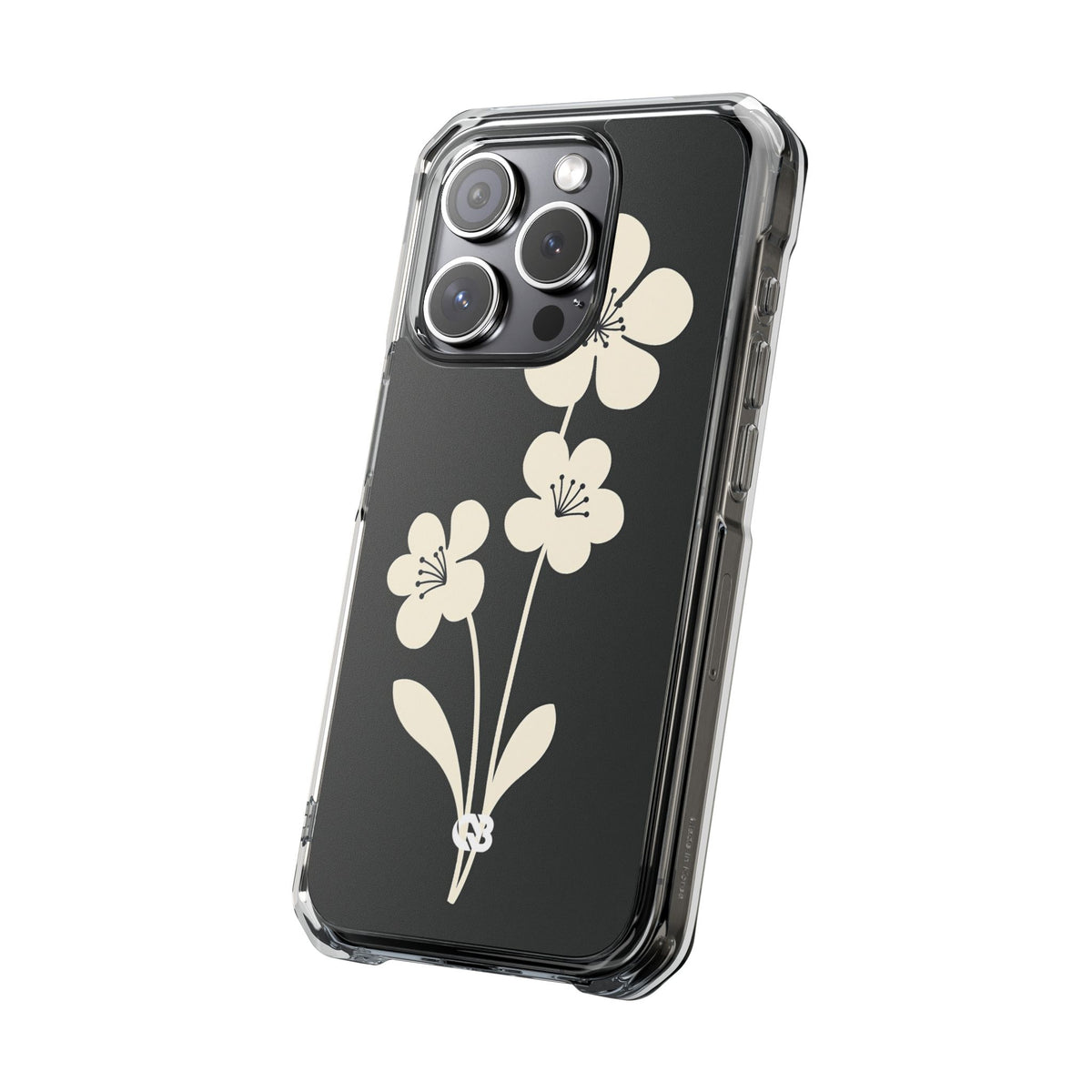 Nordic Blossom · Clear Impact Magnetic Phone Case for iPhone ·  Black