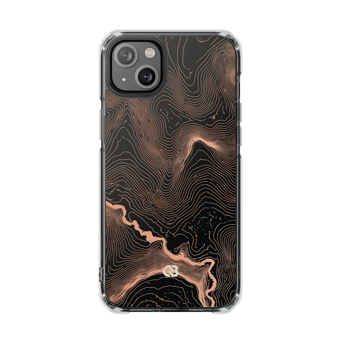 Mesa Elevation Contour · Clear Impact Magnetic Phone Case for iPhone · Black