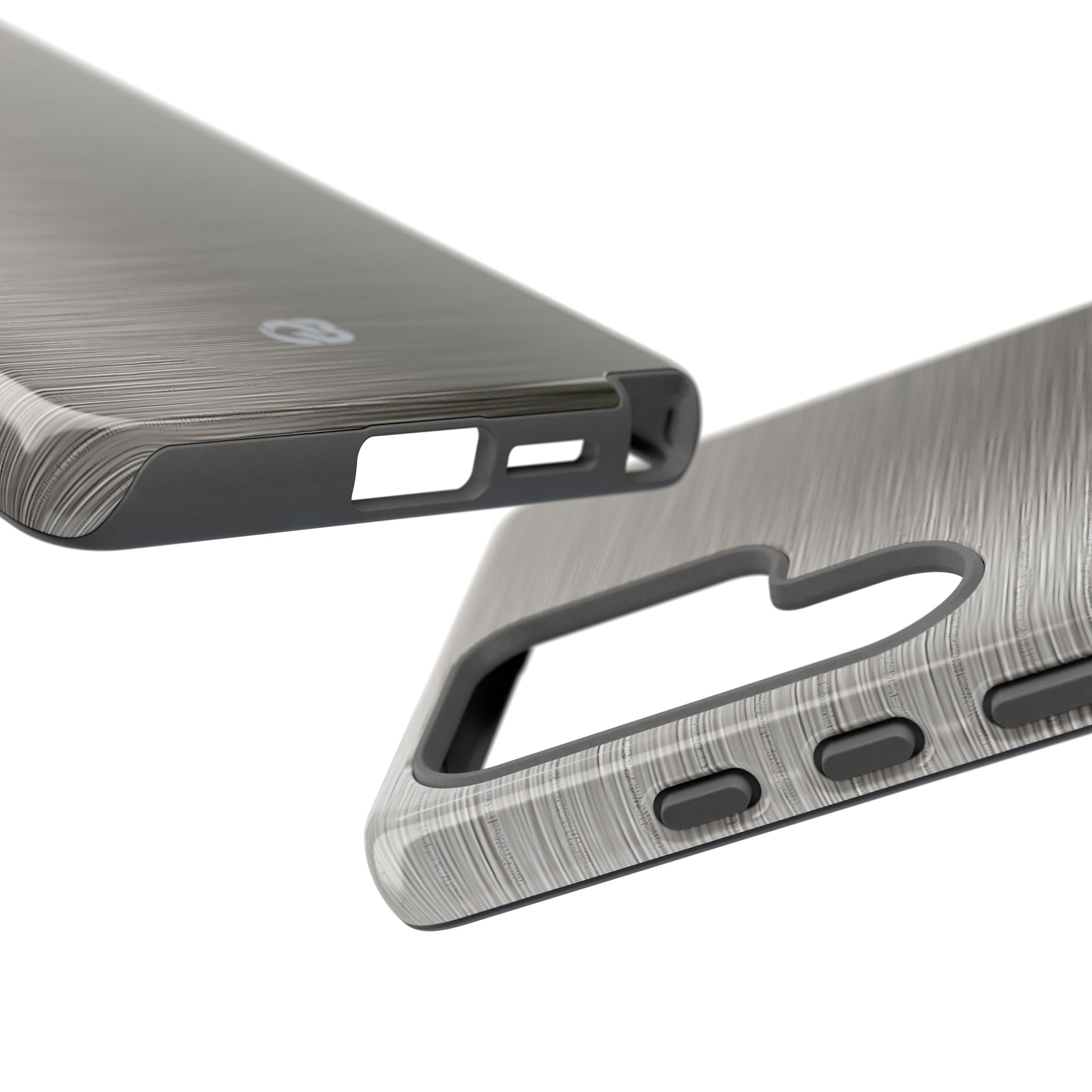 Grey Tough Phone Case for Samsung - Brushed Industrial Steel