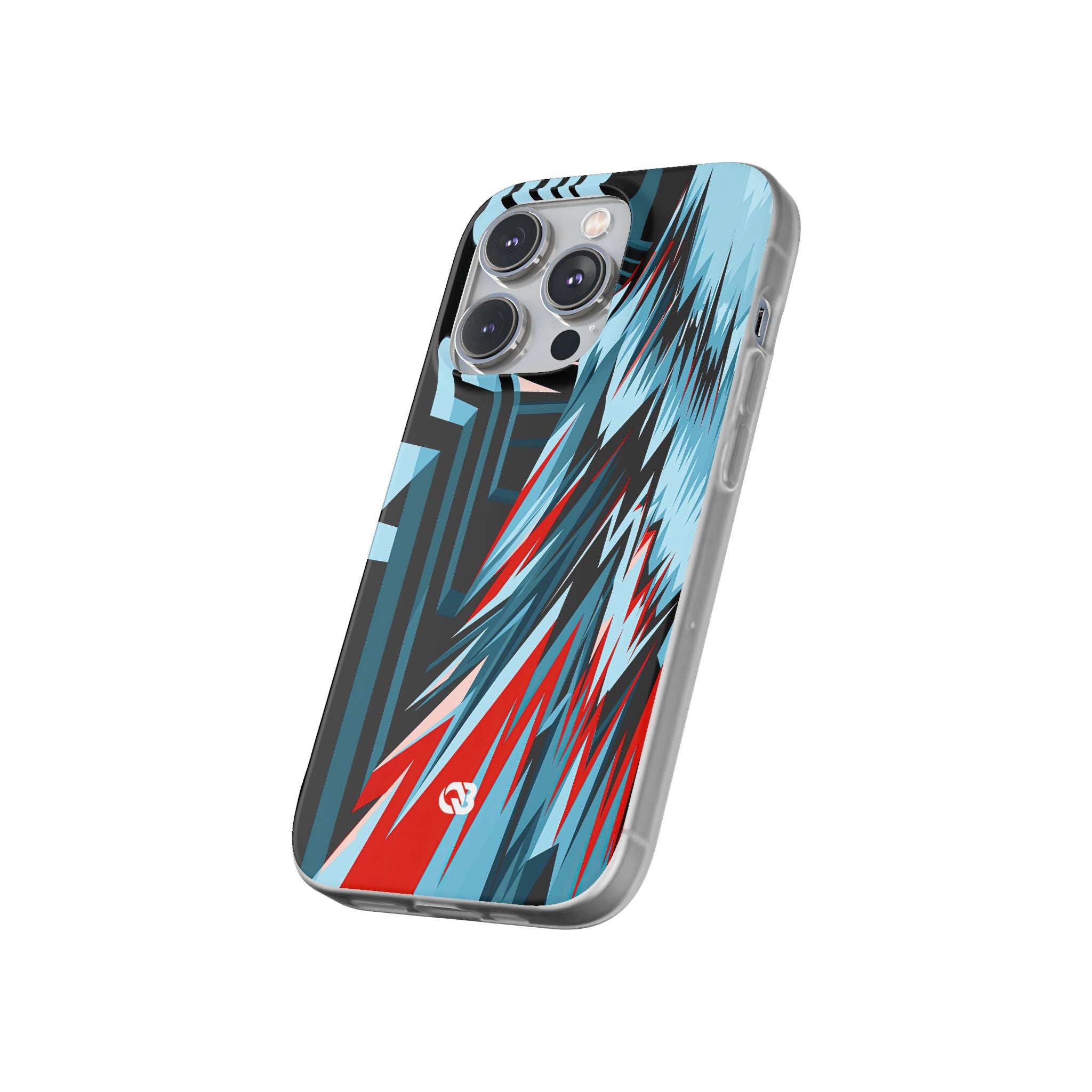 Blue Lite Phone Case for iPhone - Glitch Peak Cyan