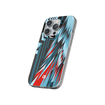 Blue Lite Phone Case for iPhone - Glitch Peak Cyan