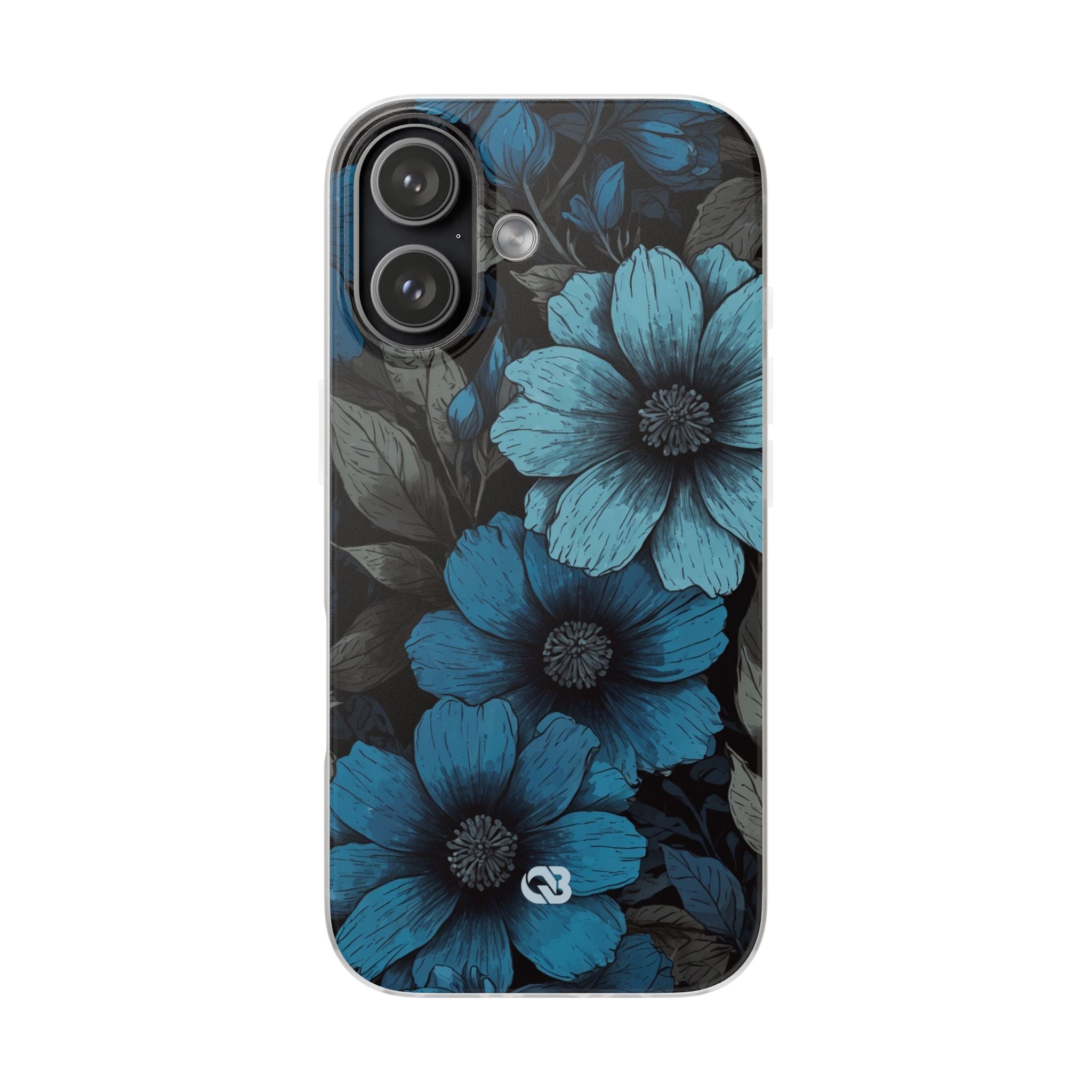 Obsidian Blue Petals · Soft Phone Case for iPhone