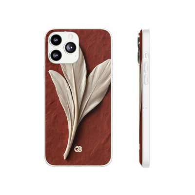 Carved Ivory Plume · Lite Phone Case for iPhone ·  Red