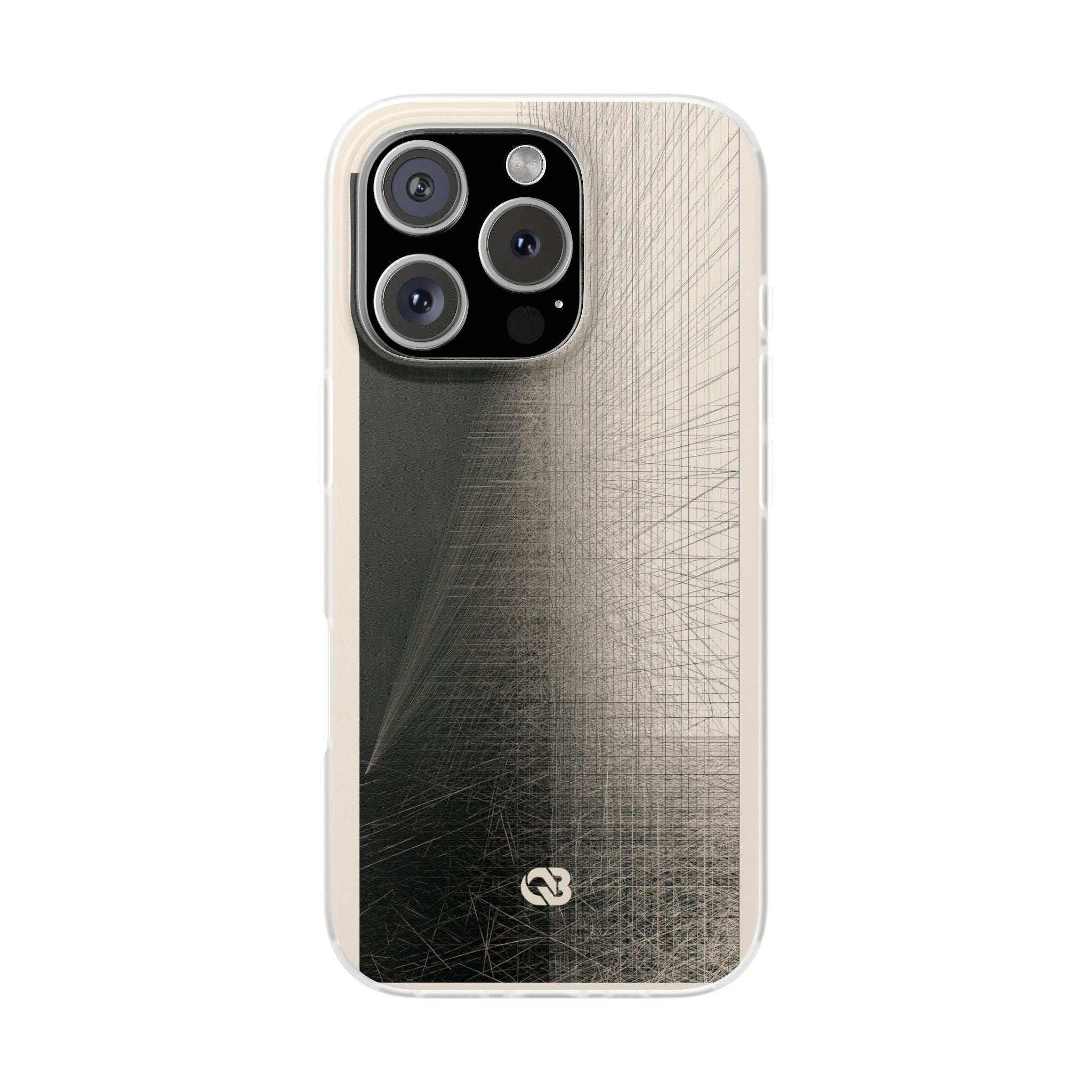 Beige Lite Phone Case for iPhone - Brutalist Graphite Grid