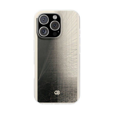 Beige Lite Phone Case for iPhone - Brutalist Graphite Grid