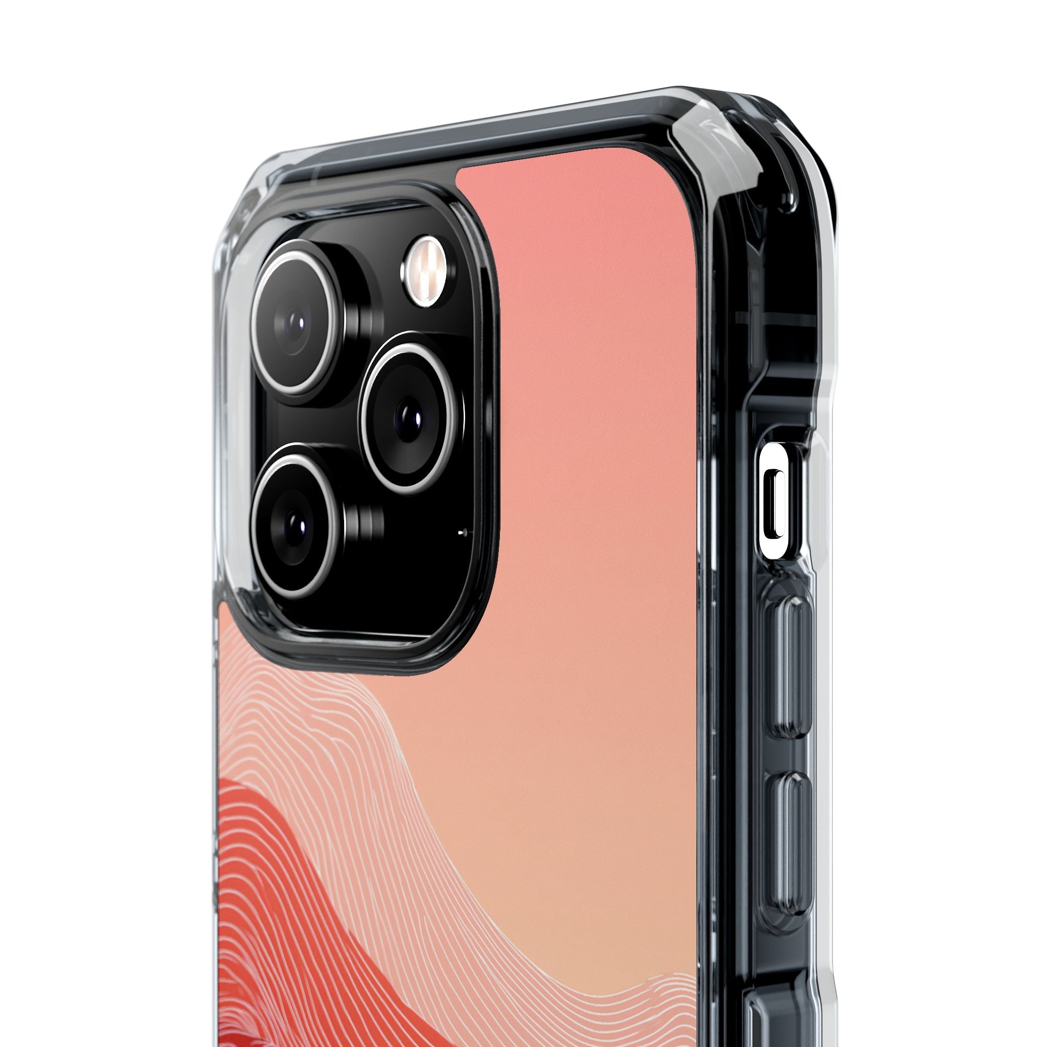 Red Impact MagSafe Phone Case for iPhone - Crimson Ridge Contour