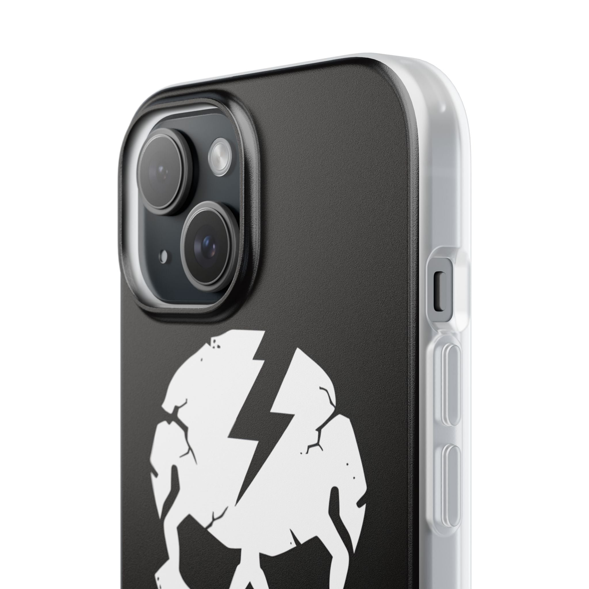 Shattered Bolt Skull · Soft Phone Case for iPhone