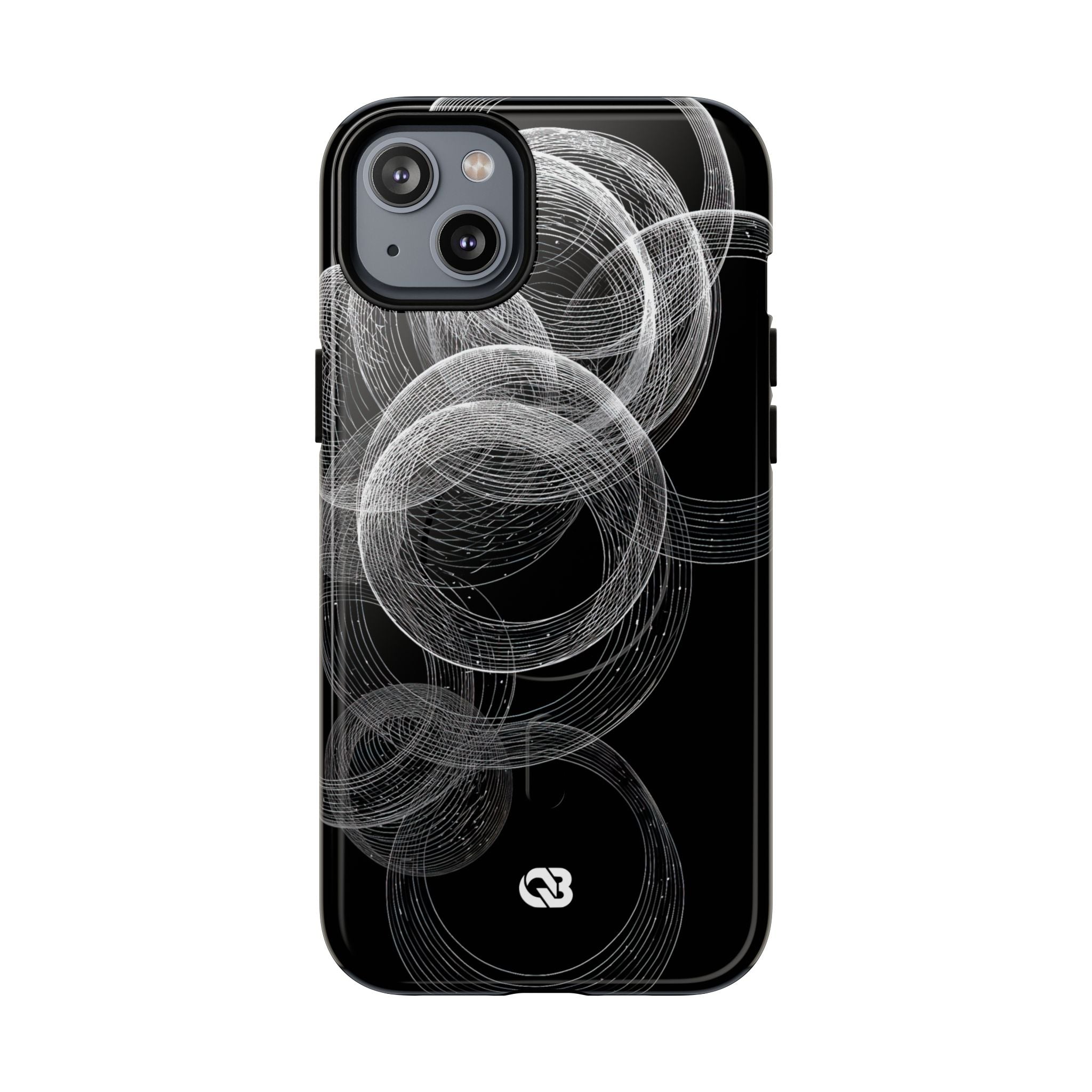 Black Tough 2.0 Magsafe Phone Case for iPhone - Kinetic Wireframe Orbit