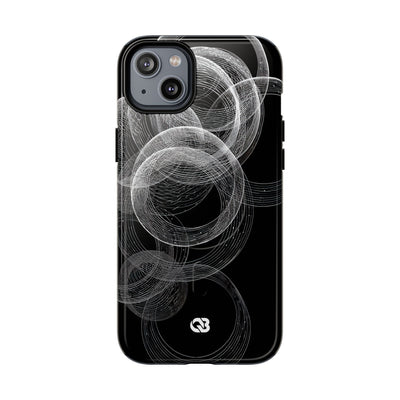 Black Tough 2.0 Magsafe Phone Case for iPhone - Kinetic Wireframe Orbit