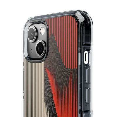 Red Impact MagSafe Phone Case for iPhone - Crimson Pulse Topo
