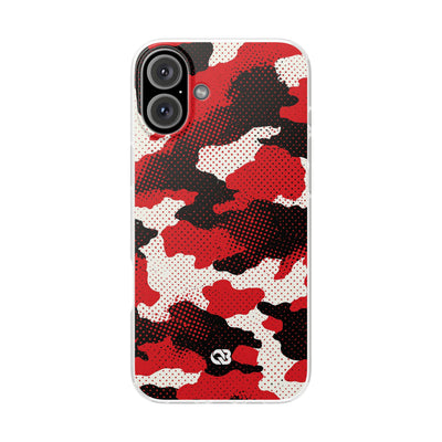 Crimson Halftone Camo · Lite Phone Case for iPhone ·  Red
