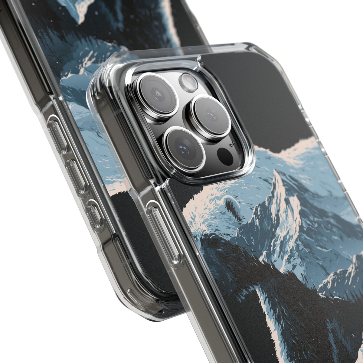 Nordic Arctic Bear · Clear Impact Magnetic Phone Case for iPhone · Black