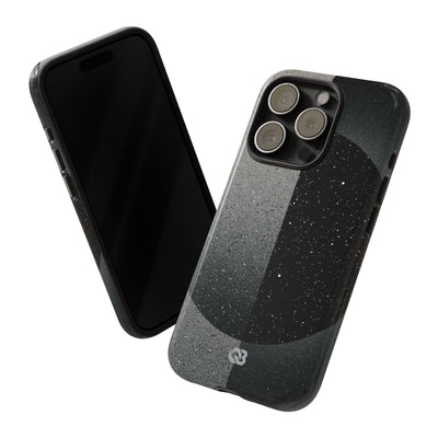 Black Tough Phone Case for iPhone - Lunar Static Orbit