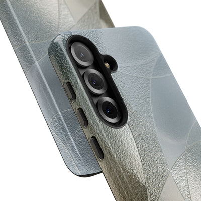 Silver Tough Phone Case for Samsung - Frosted Silver Mosaic