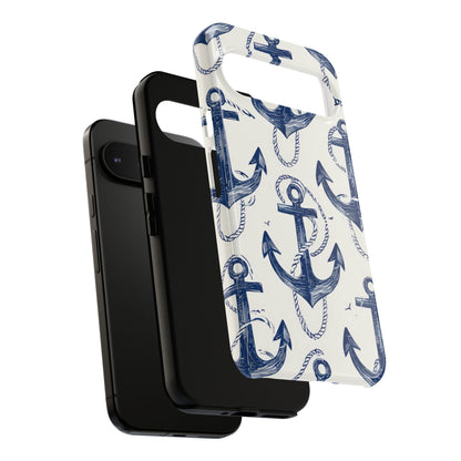 Navy Anker Schlaufe Google Pixel 9 Pro XL Case - Tough