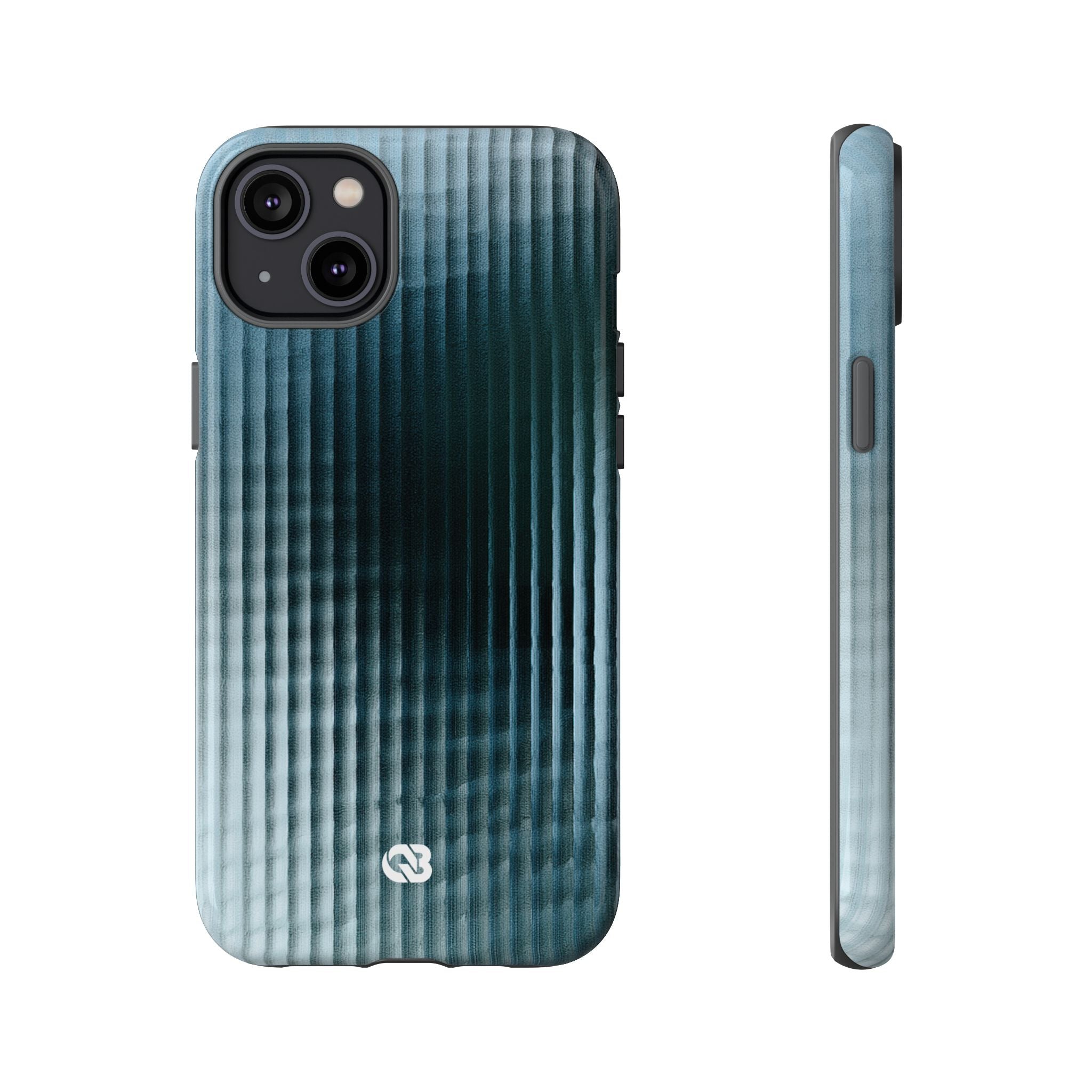 Blue Tough Phone Case for iPhone - Glacial Reeded Glass