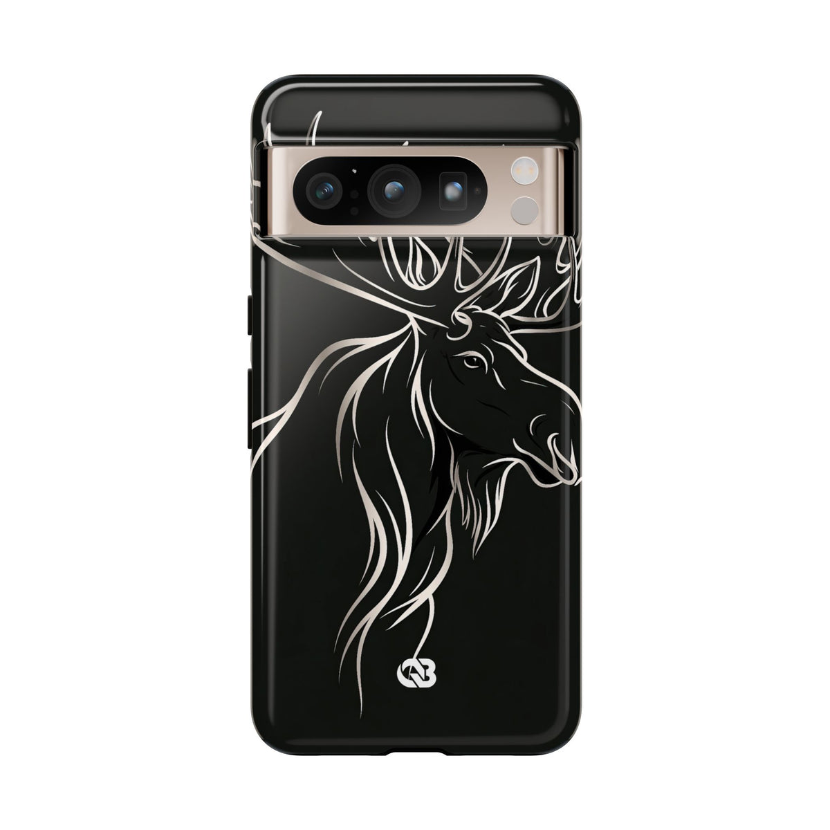 Nordic Moose Contour · Tough Phone Case for Pixel ·  Black