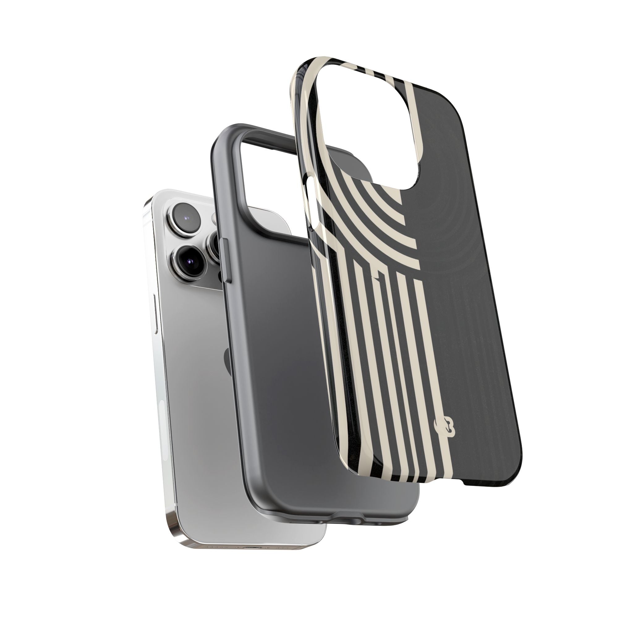 Beige Tough Phone Case for iPhone - Monolith Ivory Signal