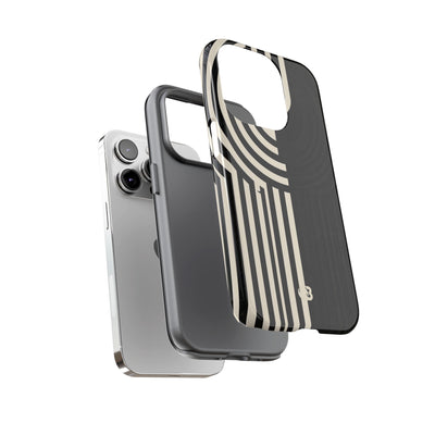 Beige Tough Phone Case for iPhone - Monolith Ivory Signal