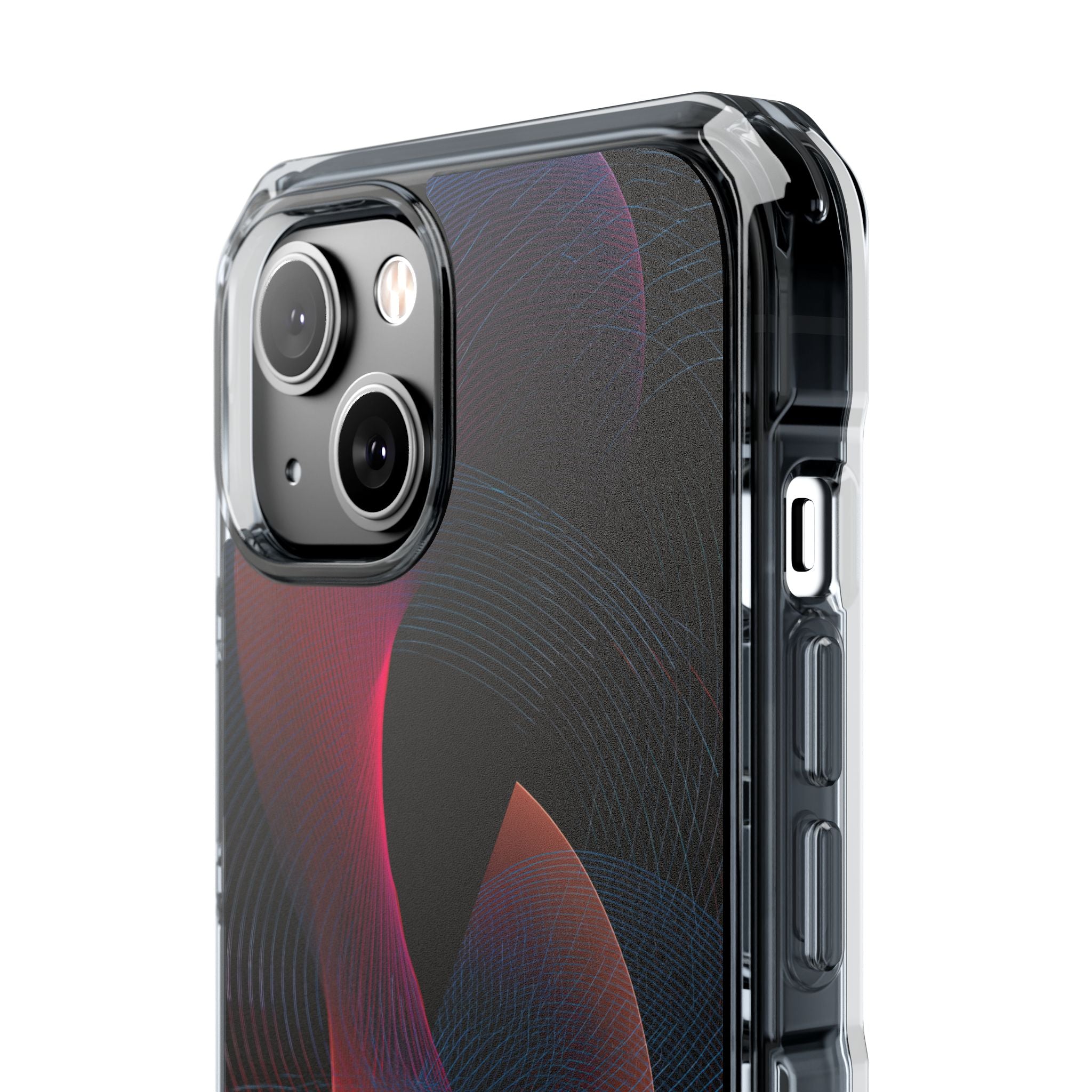 Black Impact MagSafe Phone Case for iPhone - Cobalt Crimson Flux
