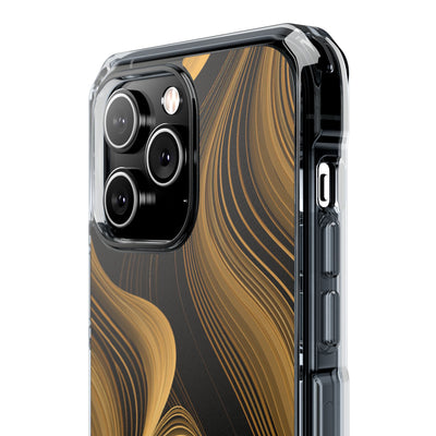 Gilded Strata · Clear Impact Magnetic Phone Case for iPhone ·  Gold