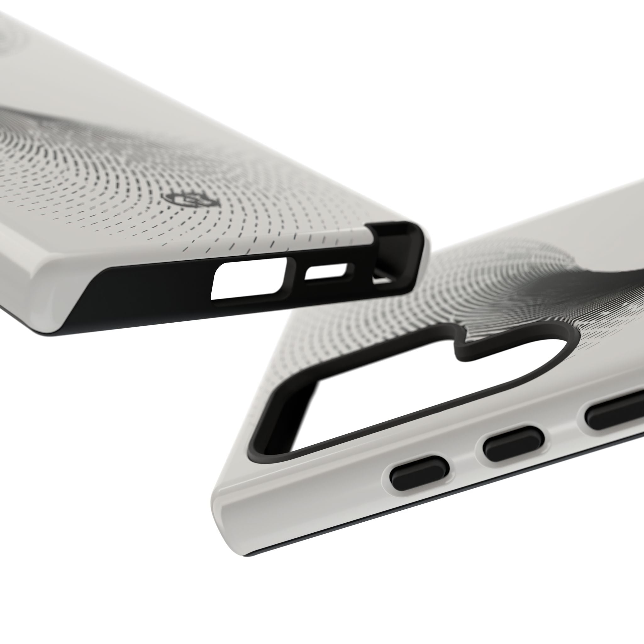 White Tough Phone Case for Samsung - Linear Torsion Grid