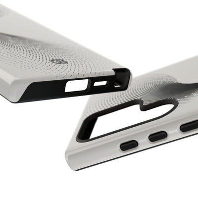White Tough Phone Case for Samsung - Linear Torsion Grid