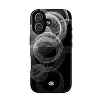 Black Tough 2.0 Magsafe Phone Case for iPhone - Kinetic Wireframe Orbit