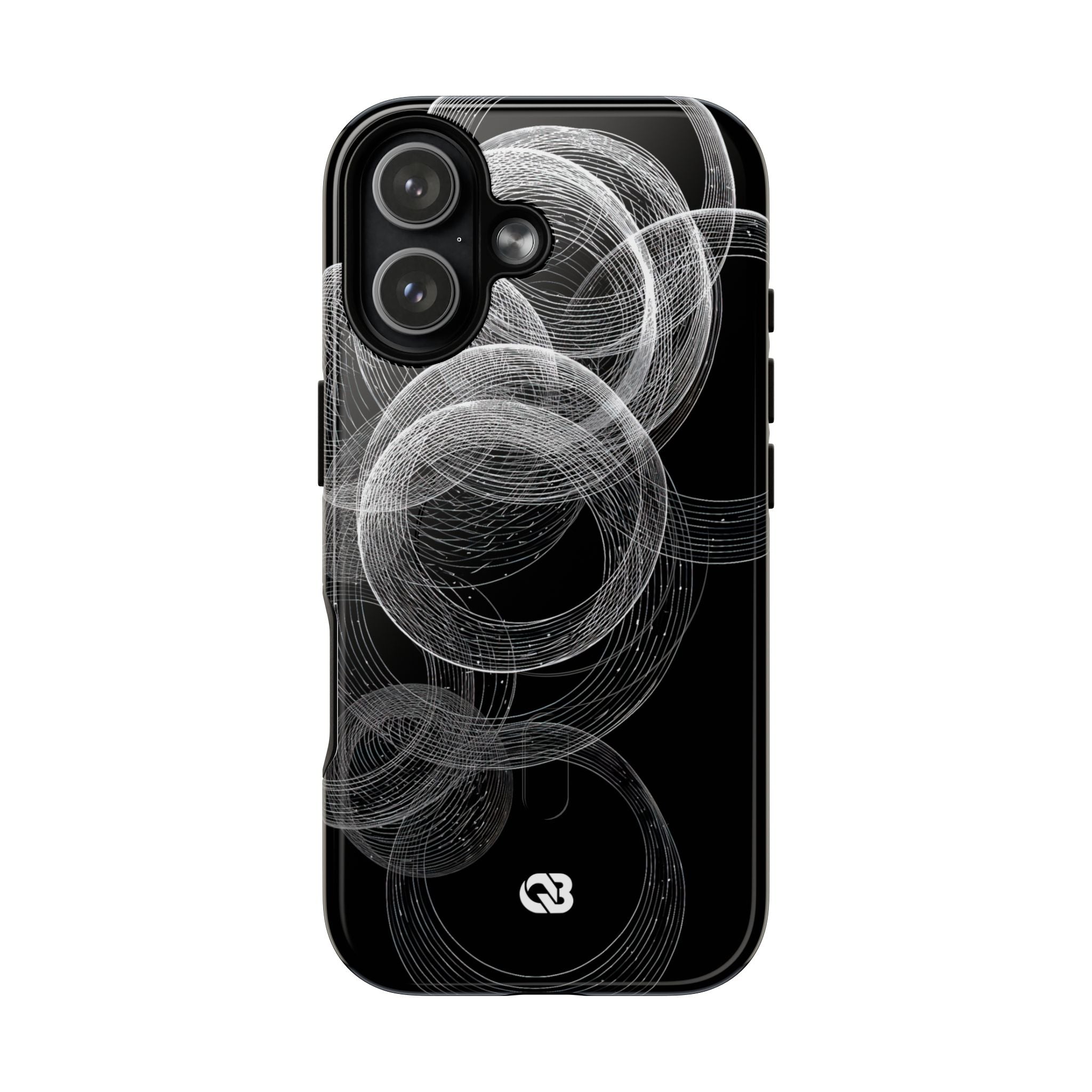 Black Tough 2.0 Magsafe Phone Case for iPhone - Kinetic Wireframe Orbit