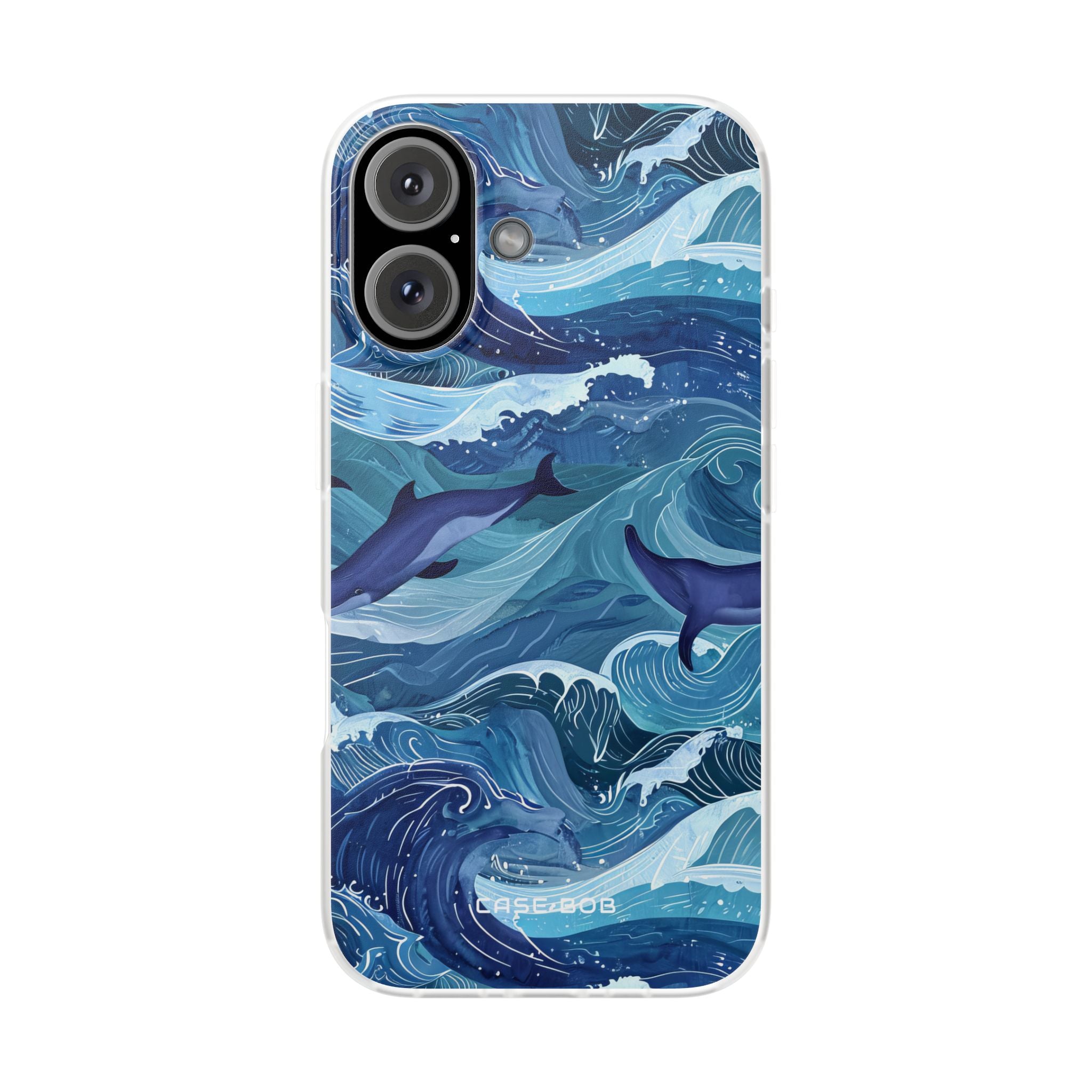 Dolphin Waves iPhone 16 Case - Soft
