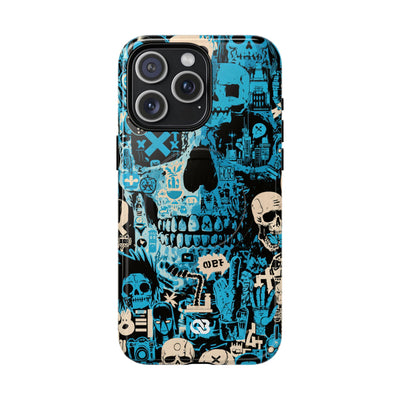 Electric Skull Graffiti · Tough 2.0 Magnetic Phone Case for iPhone · Blue