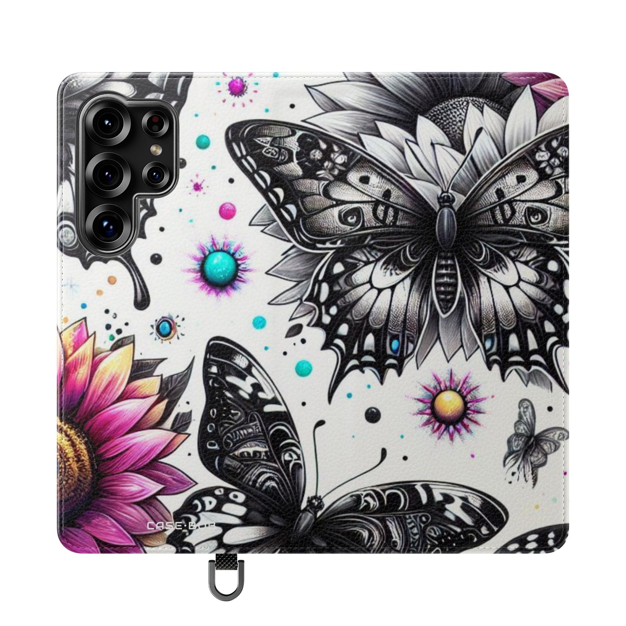 Monochrome Flutter - Samsung S25 Ultra Case - Portemonnee