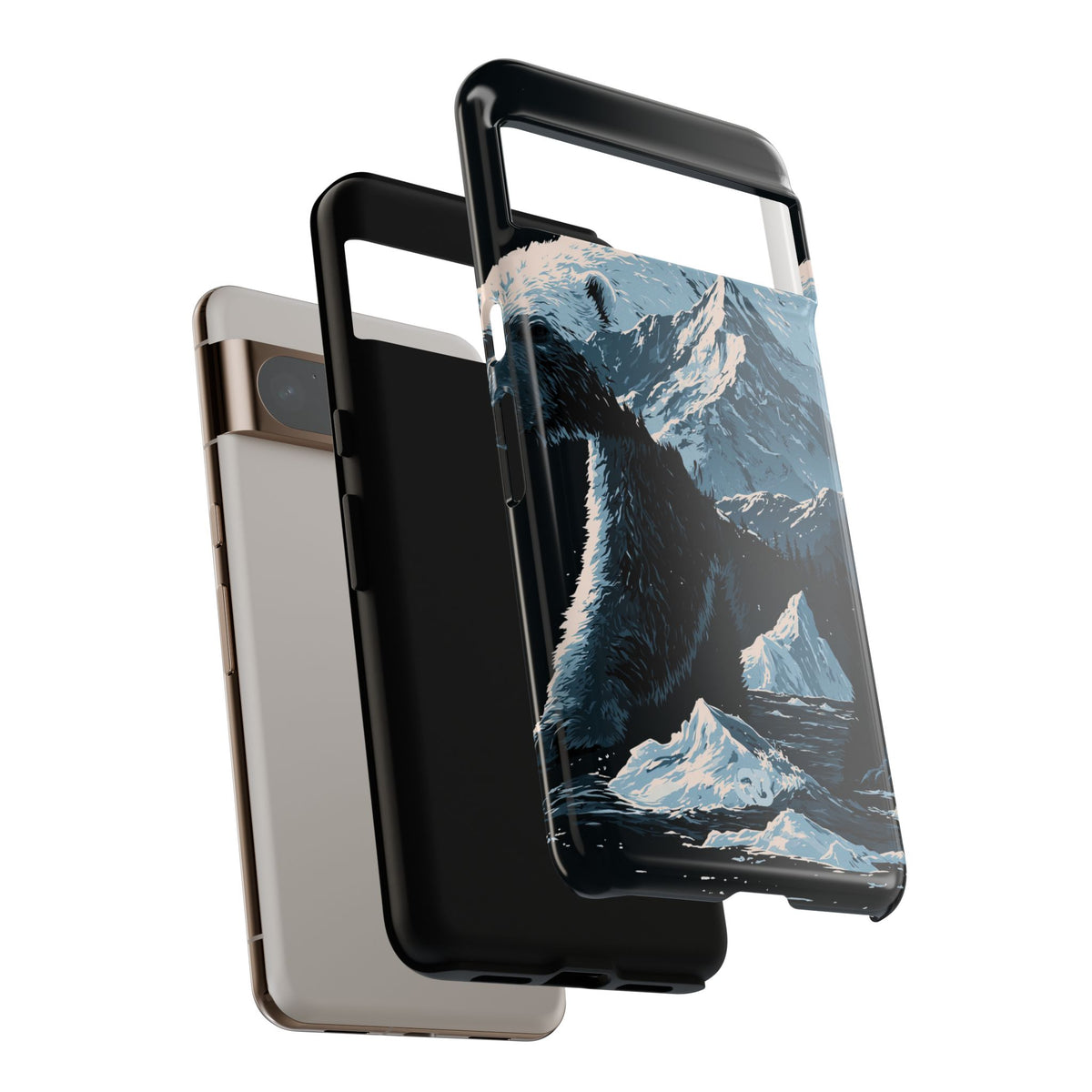 Nordic Arctic Bear · Tough Phone Case for Pixel ·  Black