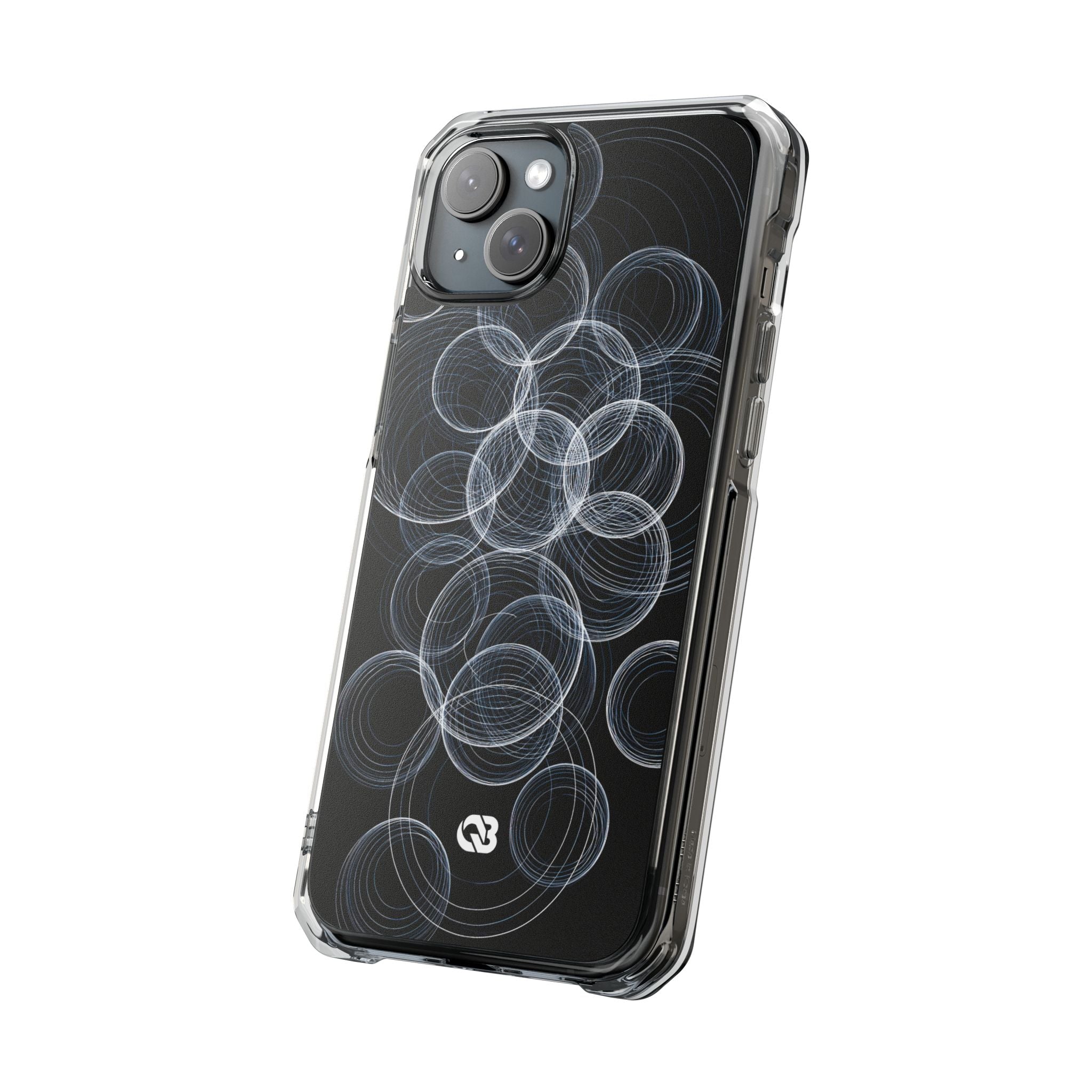Black Impact MagSafe Phone Case for iPhone - Frosted Ring Matrix